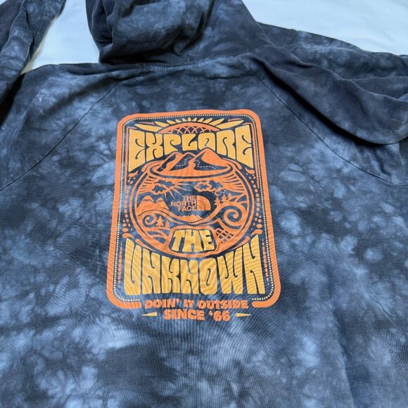 The North Face Cali Roots Hoodie Women’s Large Black Tie-Dye GUC - Picture 4 of 12